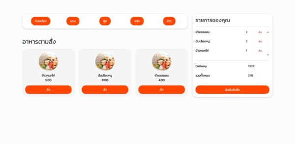 Free หน้าเว็บ Html+Javascript สั่งอาหาร